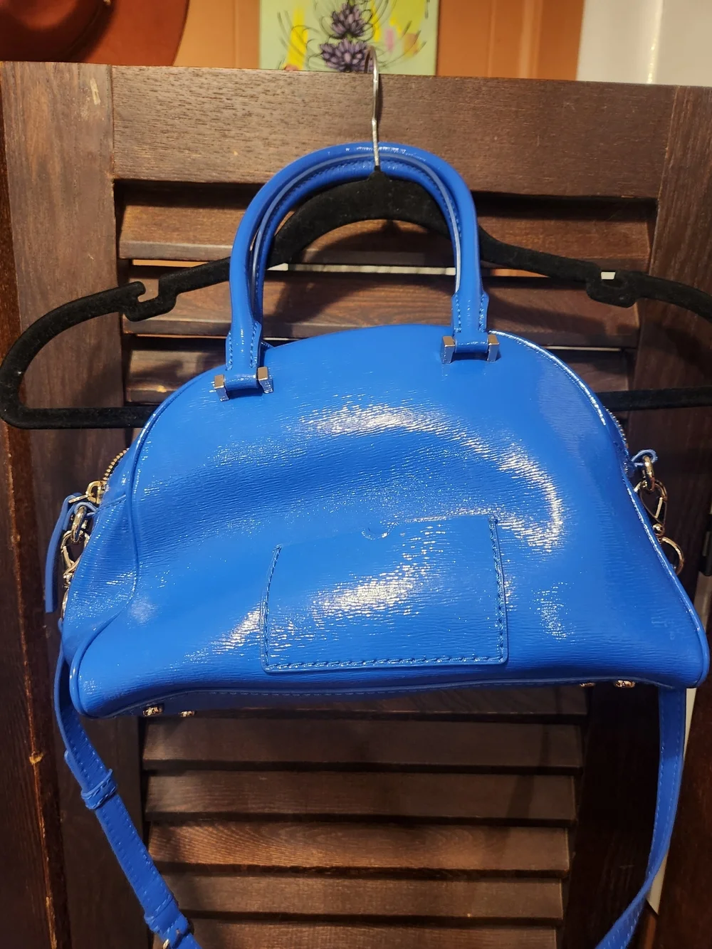 Kate Spade Blue Dome Satchel with Crossbody Strap